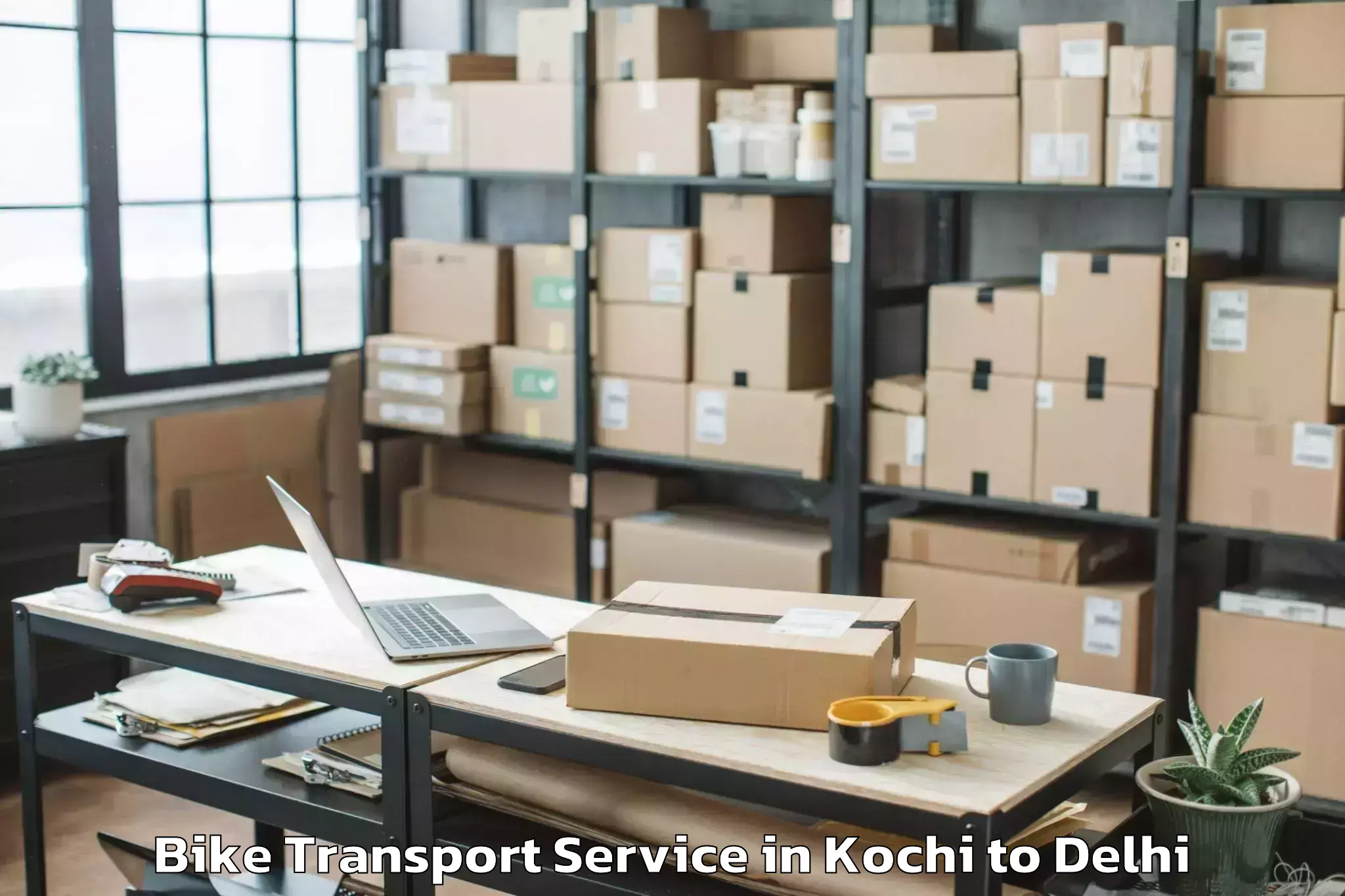 Affordable Kochi to Flatted Factory Complex Okhla Bike Transport